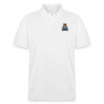 The Bear Saga - PLAYING THE PIANO - Stanley/Stella Unisex Organic Polo Shirt PREPSTER - white - Front - Roxy (174cm) & Andy (188cm)