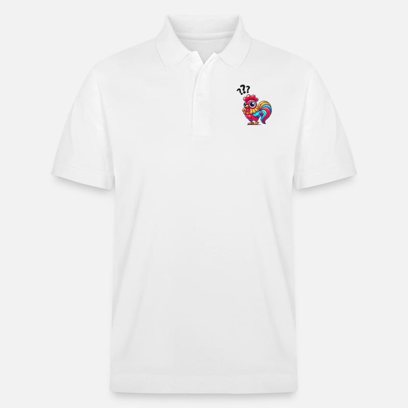 hahn gockel fragezeichen - Stanley/Stella Unisex Bio-Poloshirt PREPSTER - Weiß