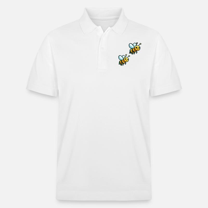 Abeille Dessin animé 2 - Polo PREPSTER bio Stanley/Stella Unisexe - blanc