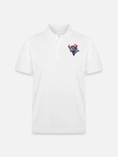 Taurus Cartoon - Stanley/Stella Unisex Organic Polo Shirt PREPSTER - white