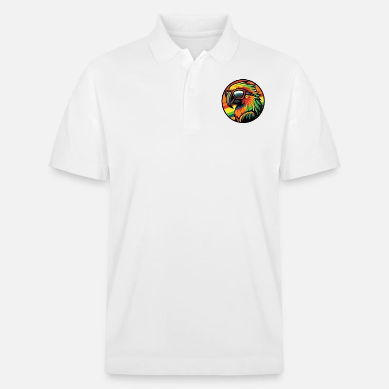 Papagei Comic Cool Sommer - Stanley/Stella Unisex Bio-Poloshirt PREPSTER - Weiß