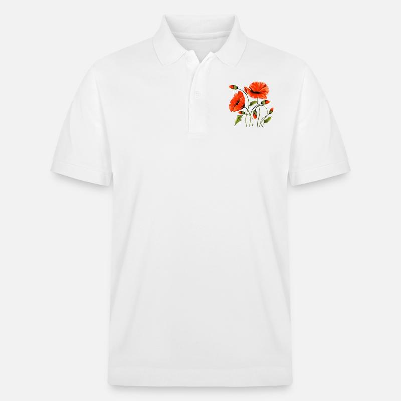 Blumen - Stanley/Stella Unisex Bio-Poloshirt PREPSTER - Weiß