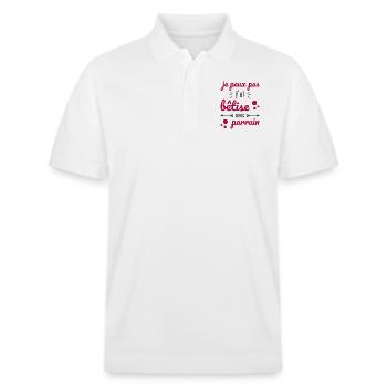 I Can't I Messed Up With Godfather Humor Gift - Stanley/Stella Unisex Organic Polo Shirt PREPSTER - white - Front - Roxy (174cm) & Andy (188cm)