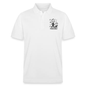 Bouledogue français Chien de compagnie Amoureux des animaux - Polo PREPSTER bio Stanley/Stella Unisexe - blanc - Devant - Roxy (174cm) & Andy (188cm)