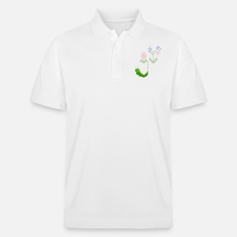 Chenille de broderie - Polo PREPSTER bio Stanley/Stella Unisexe - blanc