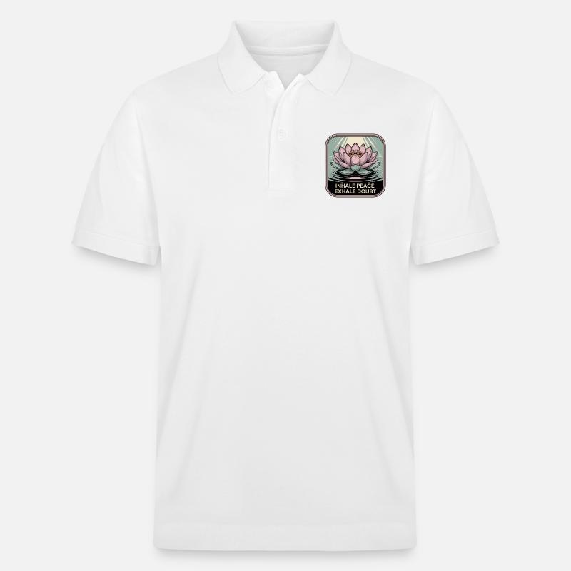 Inhale Peace, Exhale Doubt - Stanley/Stella Unisex Bio-Poloshirt PREPSTER - Weiß