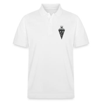 Schulkind 2026 - Schultüte in Tafeloptik - grau - Stanley/Stella Unisex Bio-Poloshirt PREPSTER - Weiß - Vorne - Roxy (174cm) & Andy (188cm)