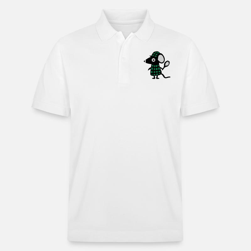 Maus Detektiv - Ratte - Stanley/Stella Unisex Bio-Poloshirt PREPSTER - Weiß