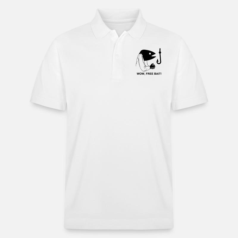 wow, free bait - Stanley/Stella Unisex Bio-Poloshirt PREPSTER - Weiß