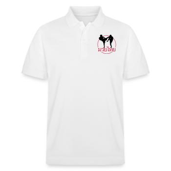 THAI BOXING FIGHTER - Stanley/Stella Unisex Bio-Poloshirt PREPSTER - Weiß - Vorne - Roxy (174cm) & Andy (188cm)
