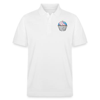 Cupcake Transgender Pride - Polo PREPSTER bio Stanley/Stella Unisexe - blanc - Devant - Roxy (174cm) & Andy (188cm)