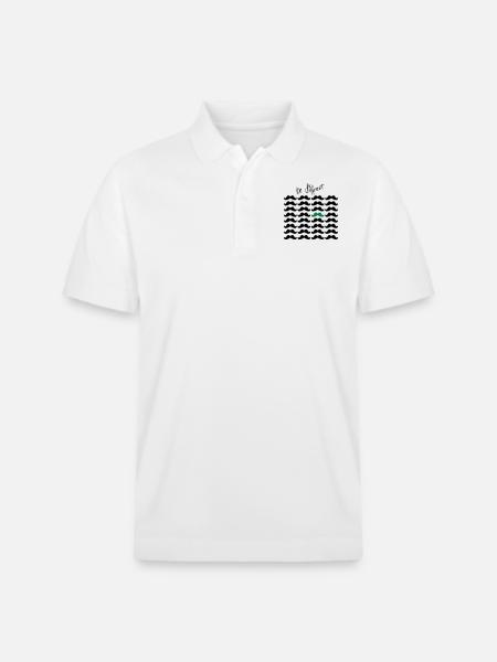 Mustache Moustache "be different" 2c - Stanley/Stella Unisex Organic Polo Shirt PREPSTER - white