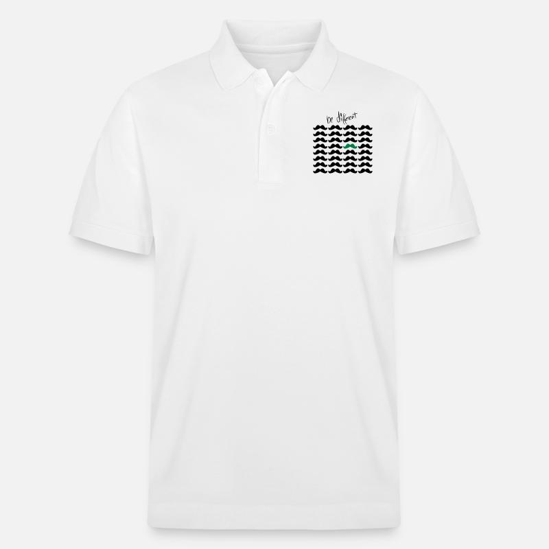 Mustache Moustache "be different" 2c - Stanley/Stella Unisex Bio-Poloshirt PREPSTER - Weiß