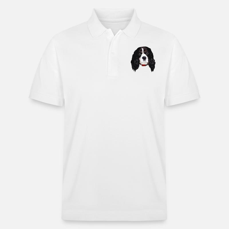 cavalierkingcharlesspaniel_face005 - Polo PREPSTER bio Stanley/Stella Unisexe - blanc