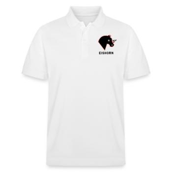 Eishorn - Einhorn Eis Parodie - Stanley/Stella Unisex Bio-Poloshirt PREPSTER - Weiß - Vorne - Roxy (174cm) & Andy (188cm)