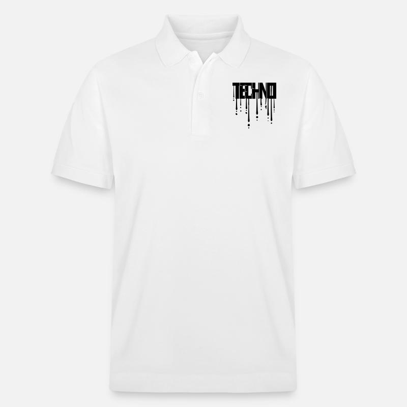 Tropfen Graffiti Techno - Stanley/Stella Unisex Bio-Poloshirt PREPSTER - Weiß