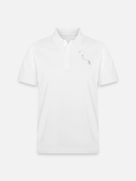 Stick Figure Paragliding Mountains Paragliding - Stanley/Stella Unisex Organic Polo Shirt PREPSTER - white