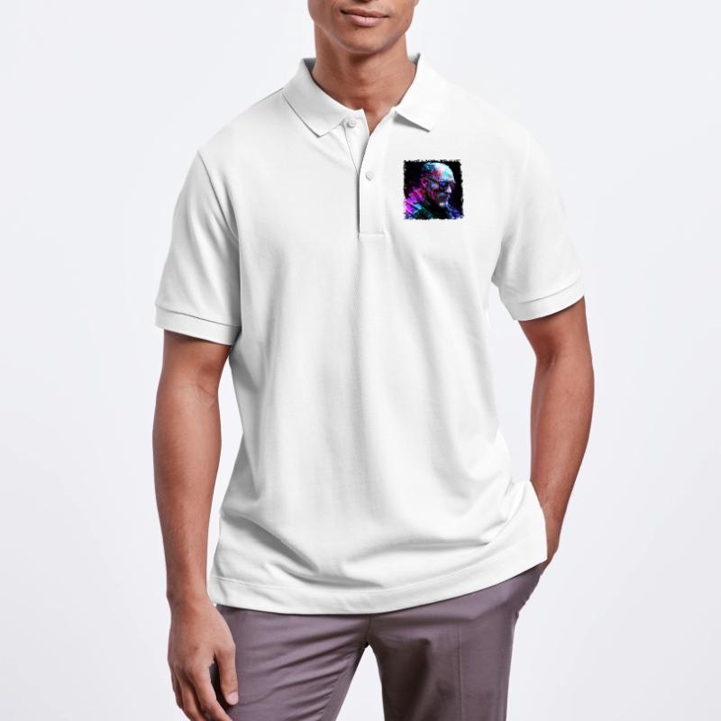 Alter High Tech Cyborg oder Android im Neonlicht Stanley/Stella Unisex Bio-Poloshirt PREPSTER