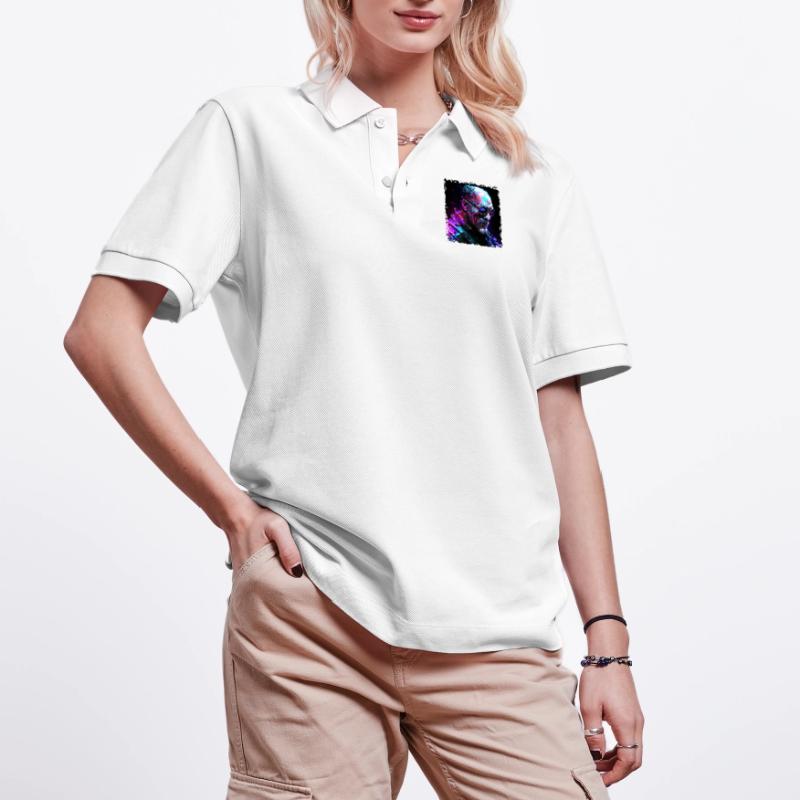 Alter High Tech Cyborg oder Android im Neonlicht Stanley/Stella Unisex Bio-Poloshirt PREPSTER