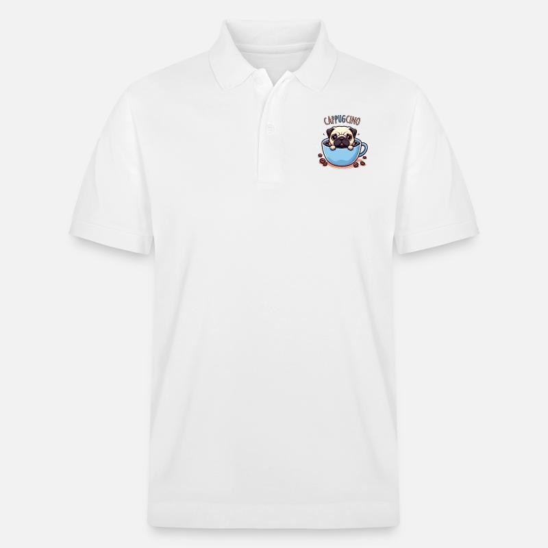 PUG CAPPUCCINO - Stanley/Stella Unisex Bio-Poloshirt PREPSTER - Weiß