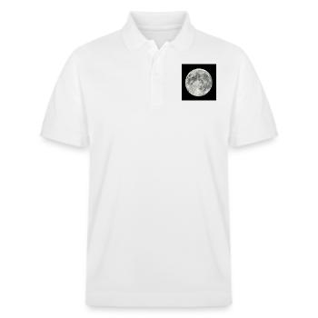 Vollmond am Nachthimmel - Stanley/Stella Unisex Bio-Poloshirt PREPSTER - Weiß - Vorne - Roxy (174cm) & Andy (188cm)