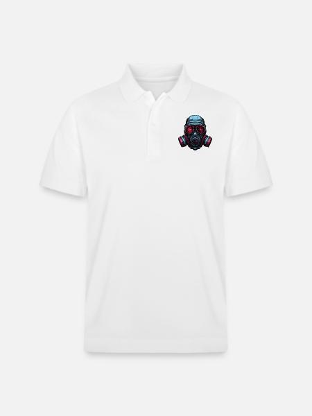 Gas mask - Stanley/Stella Unisex Organic Polo Shirt PREPSTER - white