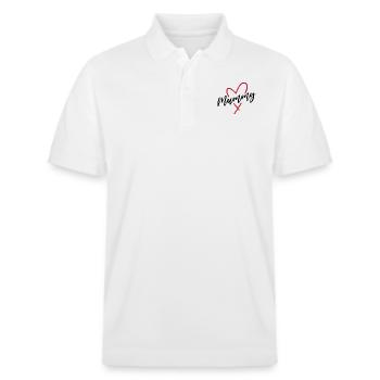 Mummy - Stanley/Stella Unisex Organic Polo Shirt PREPSTER - white - Front - Roxy (174cm) & Andy (188cm)