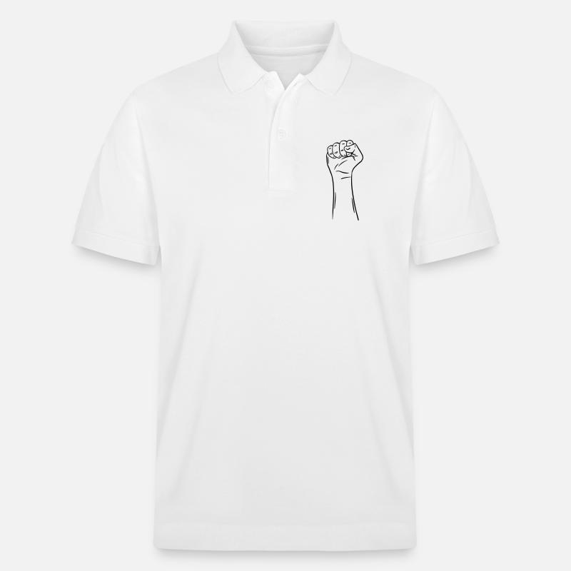 main poing 2 / poing / combat / protestation - Polo PREPSTER bio Stanley/Stella Unisexe - blanc
