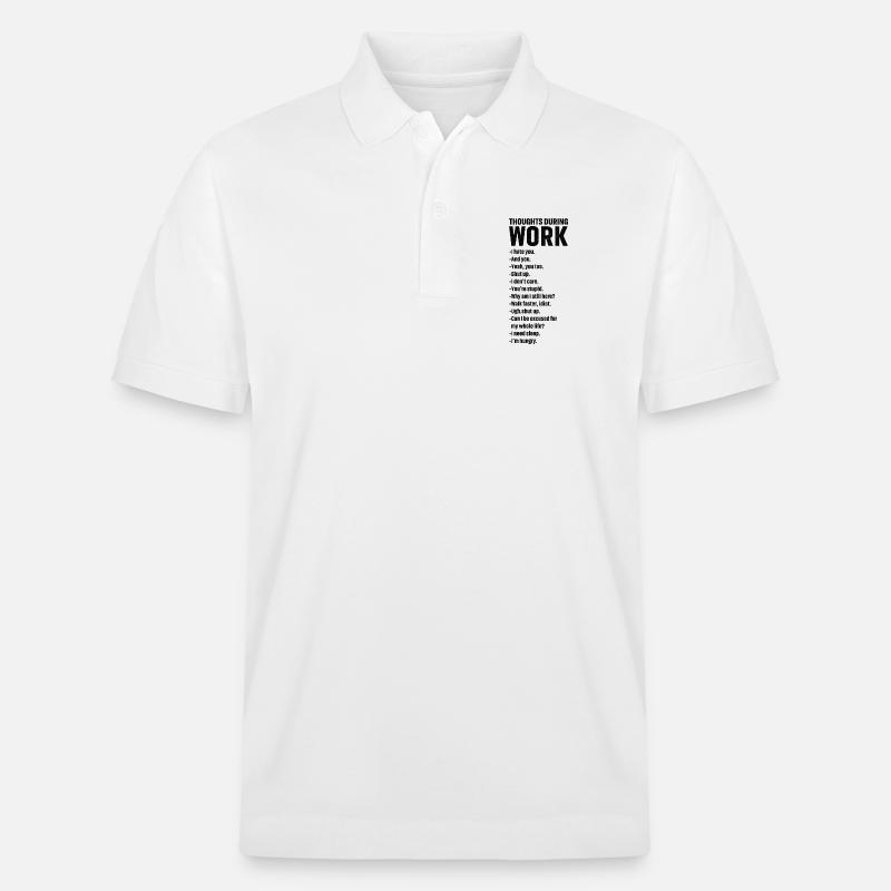 thoughts during work - Polo PREPSTER bio Stanley/Stella Unisexe - blanc