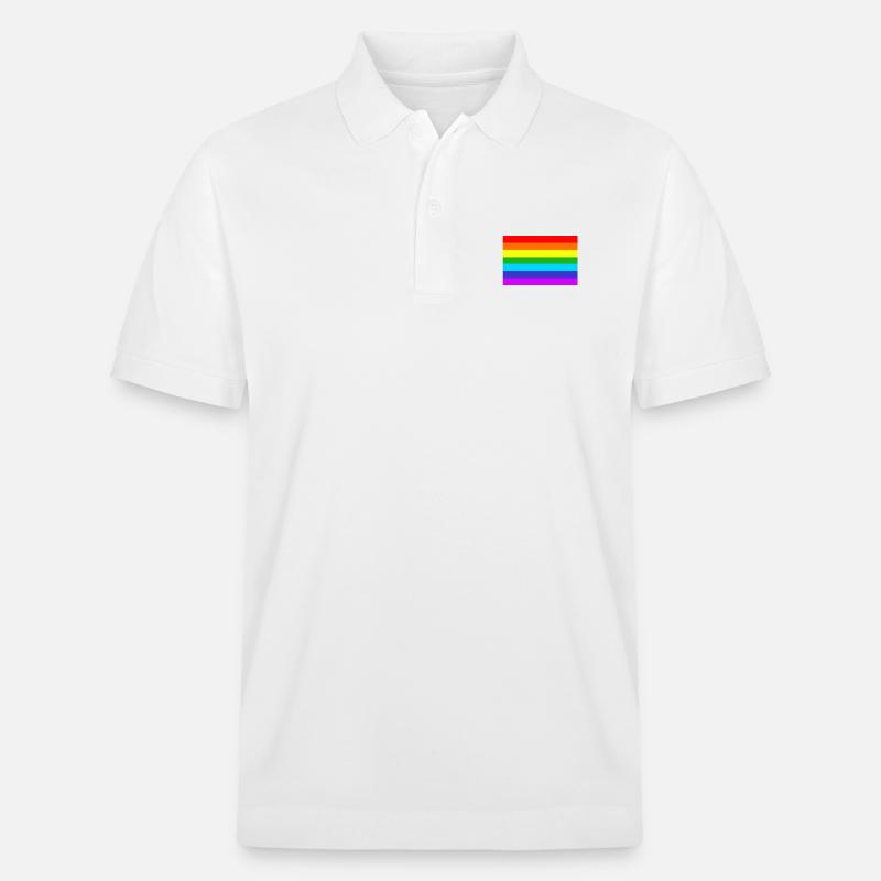 Drapeau arc-en-ciel - Polo PREPSTER bio Stanley/Stella Unisexe - blanc