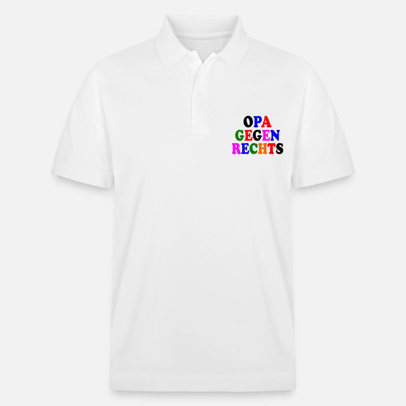 Opa gegen rechts - Stanley/Stella Unisex Bio-Poloshirt PREPSTER - Weiß