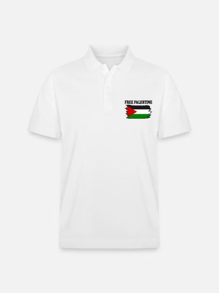 Free palestine - Stanley/Stella Unisex Organic Polo Shirt PREPSTER - white