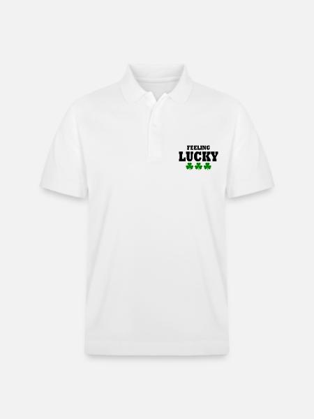 feeling lucky - Stanley/Stella Unisex Organic Polo Shirt PREPSTER - white