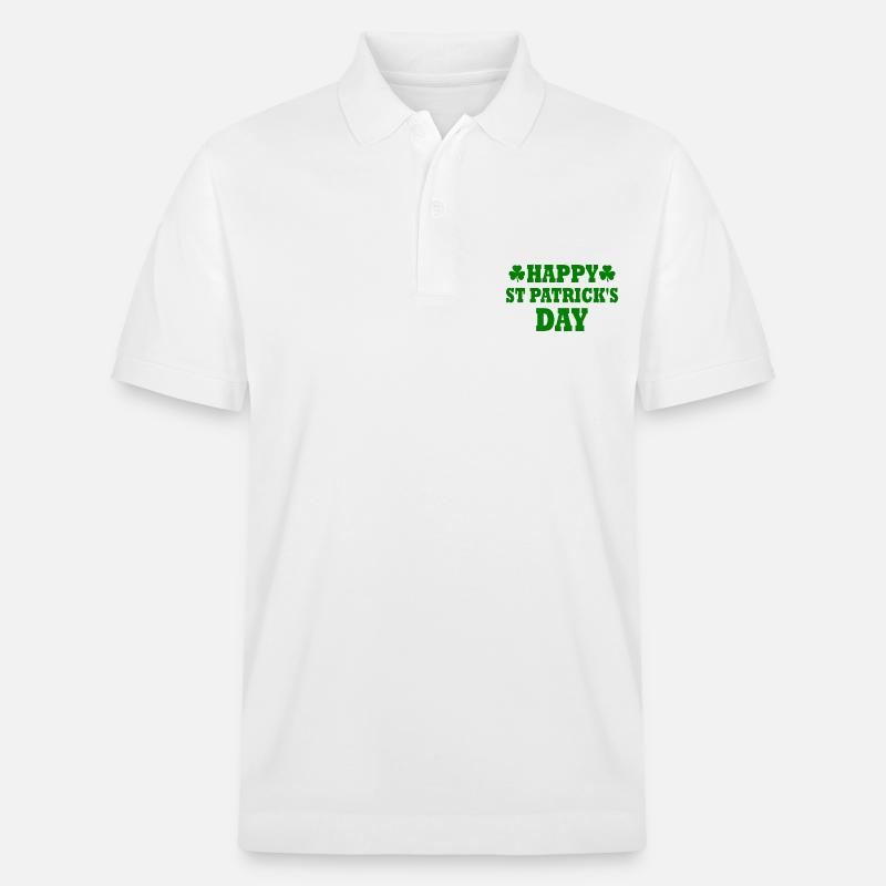 happy st patricks day - Polo PREPSTER bio Stanley/Stella Unisexe - blanc
