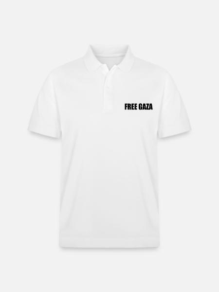 Free gaza - Stanley/Stella Unisex Organic Polo Shirt PREPSTER - white