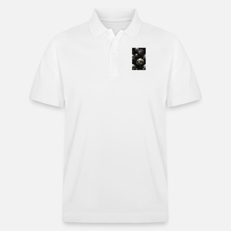 Visages sphériques gris - Polo PREPSTER bio Stanley/Stella Unisexe - blanc