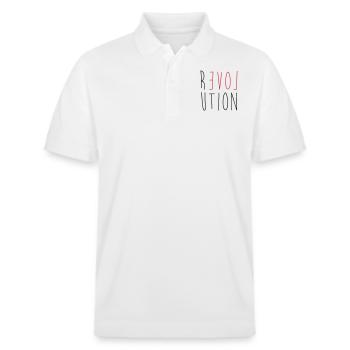 Revolution Love - Stanley/Stella Unisex Bio-Poloshirt PREPSTER - Weiß - Vorne - Roxy (174cm) & Andy (188cm)