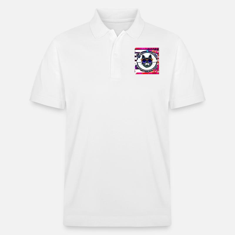 Lustig Sommer Katze logo - Stanley/Stella Unisex Bio-Poloshirt PREPSTER - Weiß