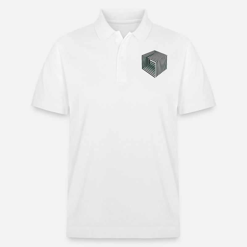 Illusion de cube rayé - Polo PREPSTER bio Stanley/Stella Unisexe - blanc