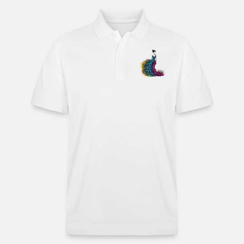 Peacock Modedesigner - Stanley/Stella Unisex Bio-Poloshirt PREPSTER - Weiß