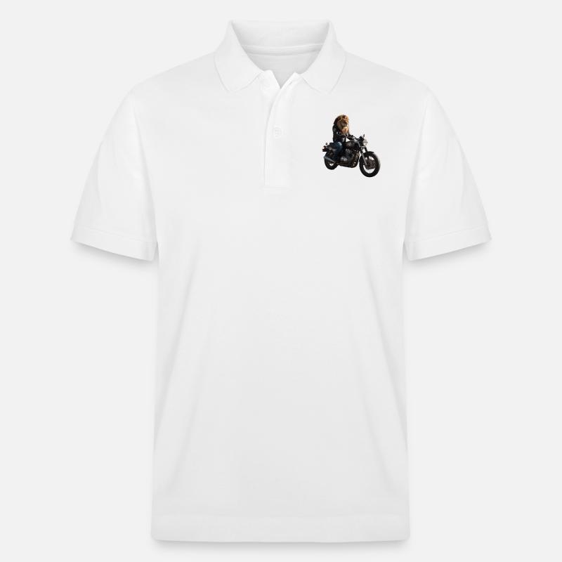 Biker-Löwe - Stanley/Stella Unisex Bio-Poloshirt PREPSTER - Weiß