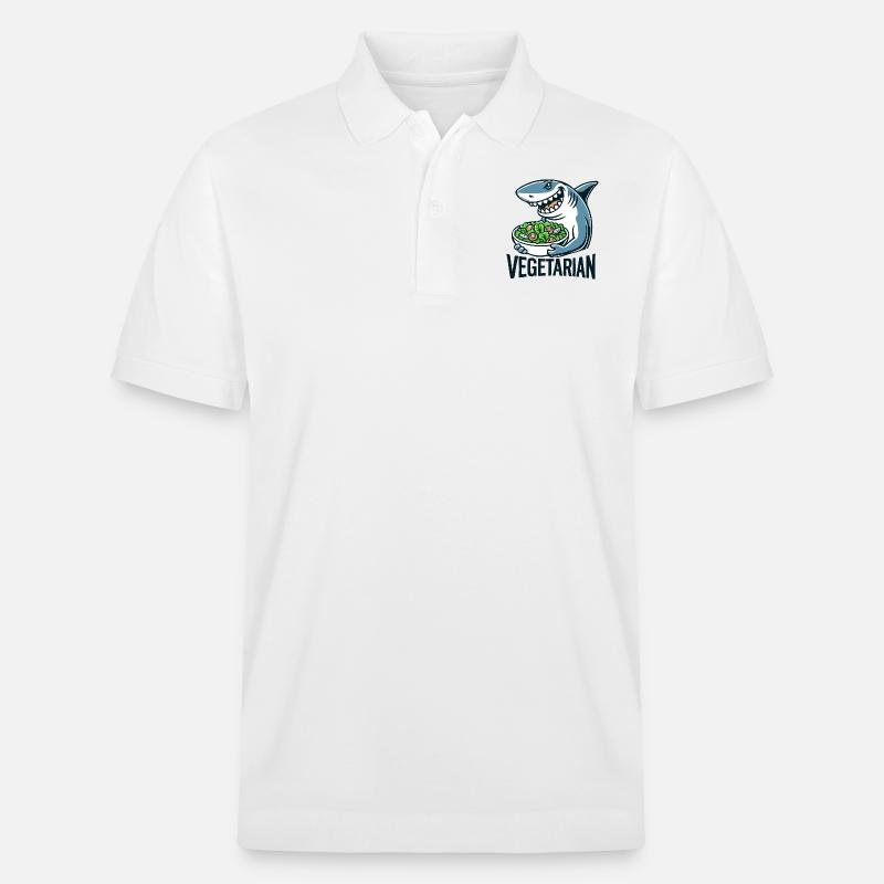 Requin végétarien - Polo PREPSTER bio Stanley/Stella Unisexe - blanc