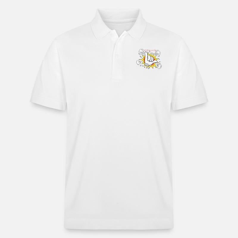 Shaka comic style - Stanley/Stella Unisex Bio-Poloshirt PREPSTER - Weiß