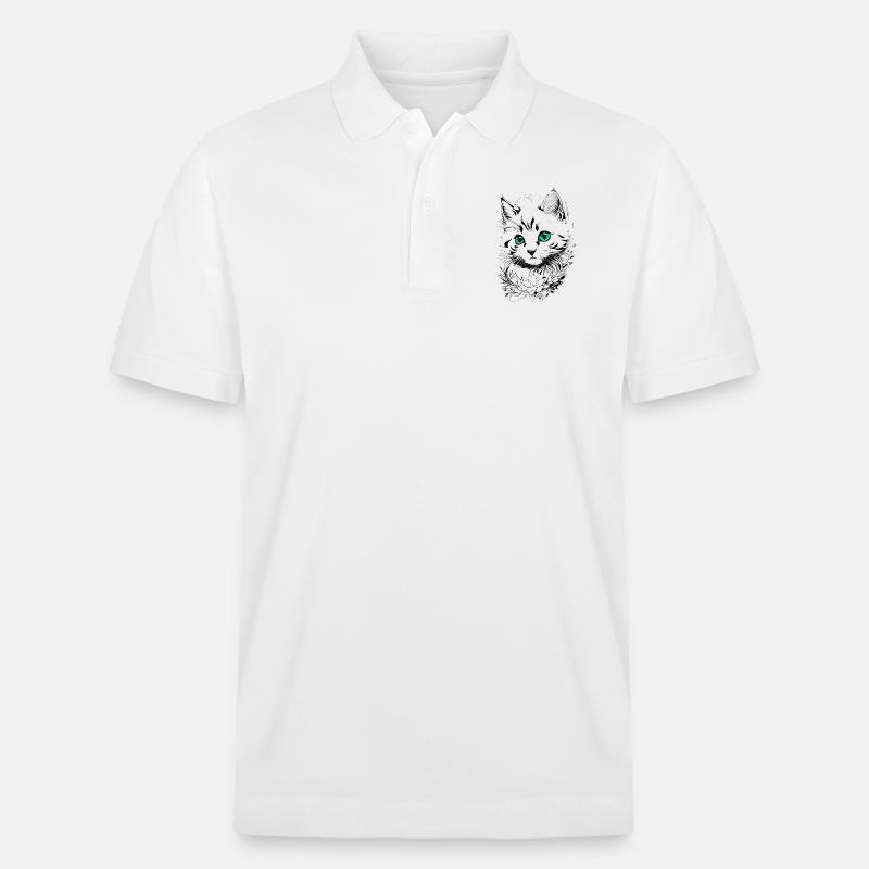 Kätzchen-Tattoo 🐾 2 - Stanley/Stella Unisex Bio-Poloshirt PREPSTER - Weiß