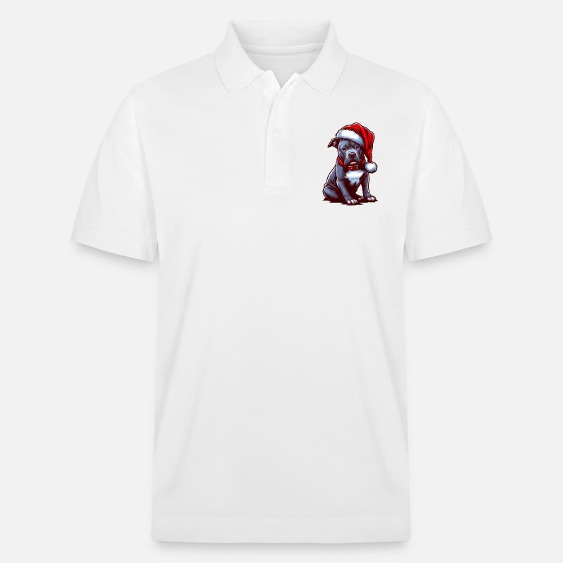 Pitbull Heiligabend - Stanley/Stella Unisex Bio-Poloshirt PREPSTER - Weiß