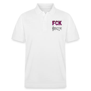 FCK AFD macht Musik - Stanley/Stella Unisex Bio-Poloshirt PREPSTER - Weiß - Vorne - Roxy (174cm) & Andy (188cm)