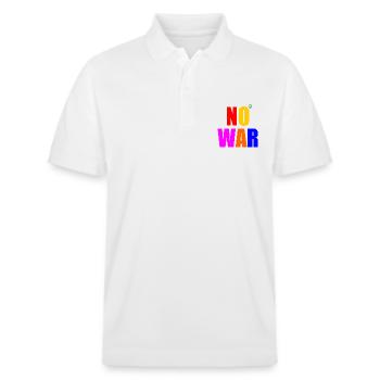 No war - Stanley/Stella Unisex Organic Polo Shirt PREPSTER - white - Front - Roxy (174cm) & Andy (188cm)