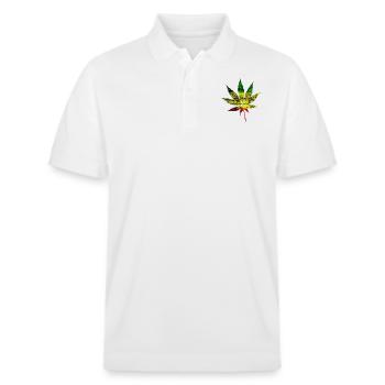 Cannabis - Stanley/Stella Unisex Bio-Poloshirt PREPSTER - Weiß - Vorne - Roxy (174cm) & Andy (188cm)