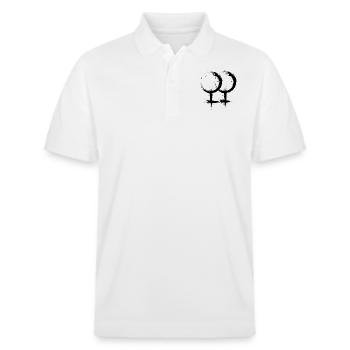 Double Venus symbol Lesbian homosexuality - Stanley/Stella Unisex Organic Polo Shirt PREPSTER - white - Front - Roxy (174cm) & Andy (188cm)