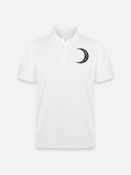 wassende maan tattoo maan tribal tattoo - Stanley/Stella uniseks bio poloshirt PREPSTER - wit